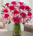 Hot Pink Rose & Peruvian Lily