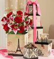 Tower Of Love Bouquet With Votive And Chocolate