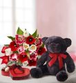 Valentine's Day Tulips With Chocolate + Free Bear